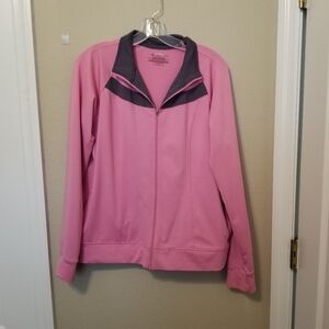 Danskin Now Womens Jacket Size Large Lightweight Pink/Gray